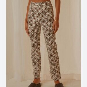 Peppermayo Brown Geometric Straight Leg Pants